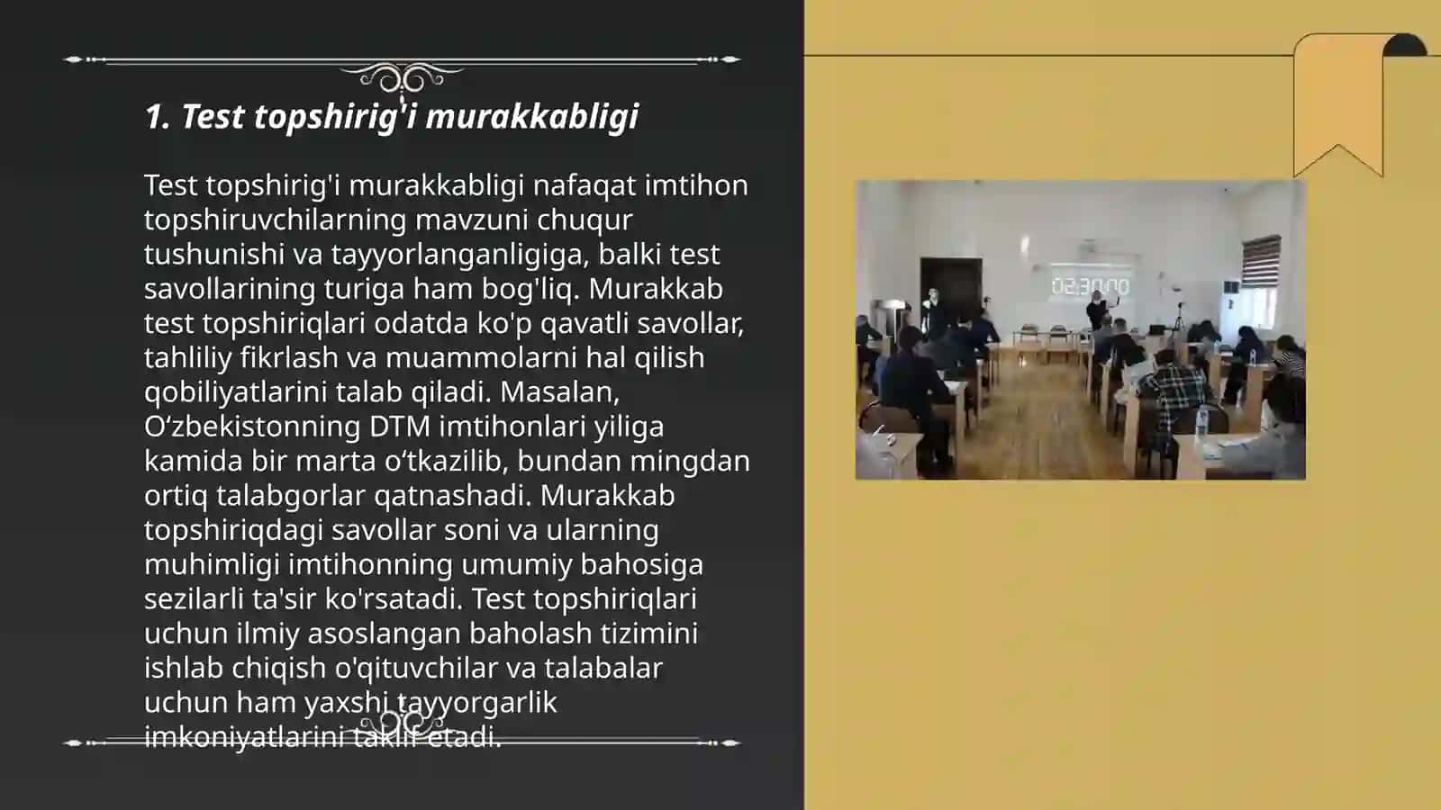 Test topshiriqlarining qiyinlik darajasi 3