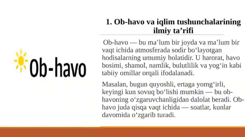 Iqlim va ob-havotushunchalari 3