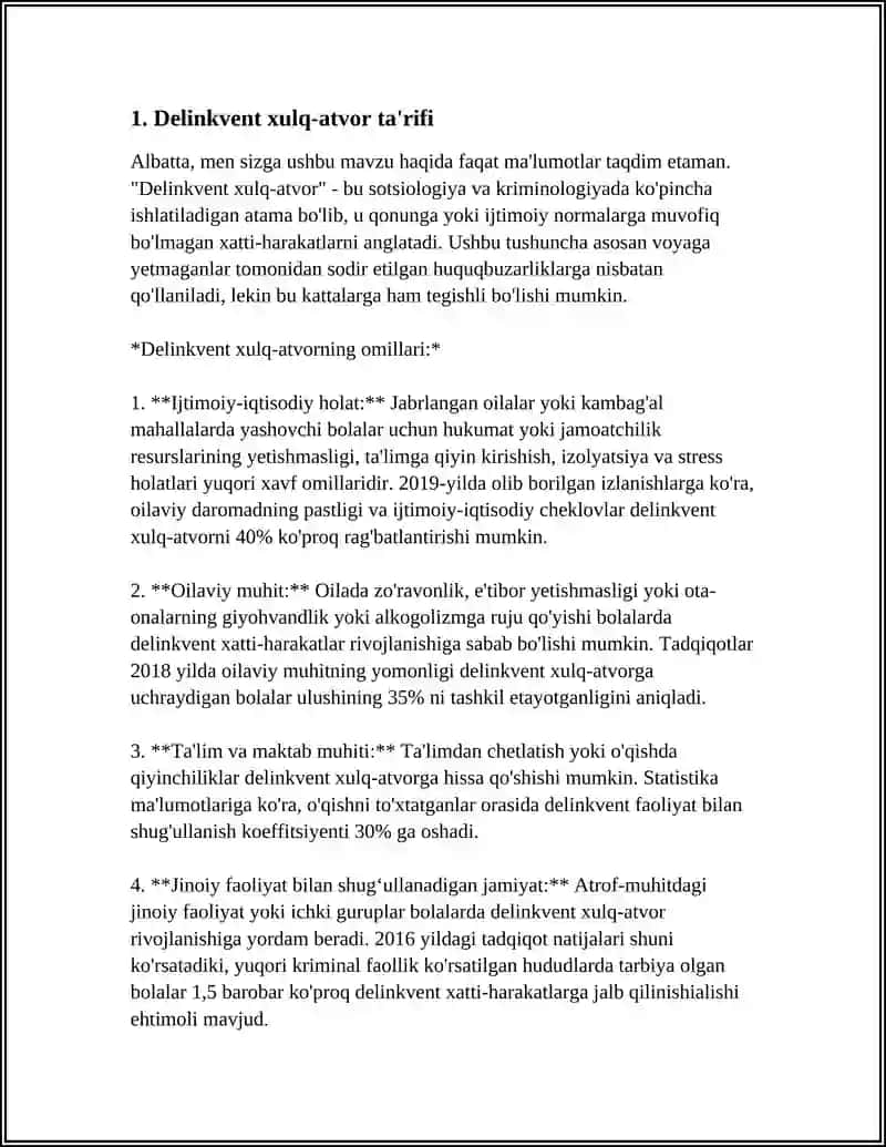 DELINKVENT XULQ-ATVORNING TA'RIFI VA TURLARI 3