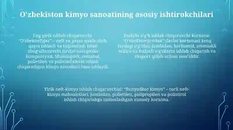 O'Zbekistonda Kimyo Sanoati 3