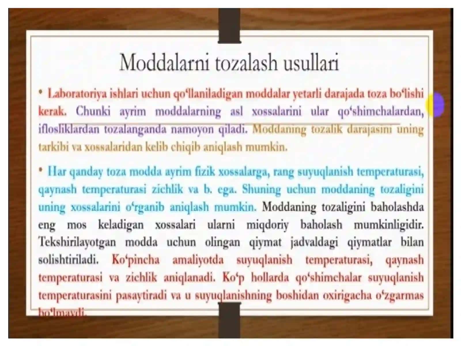 Moddalarni tozalash 3