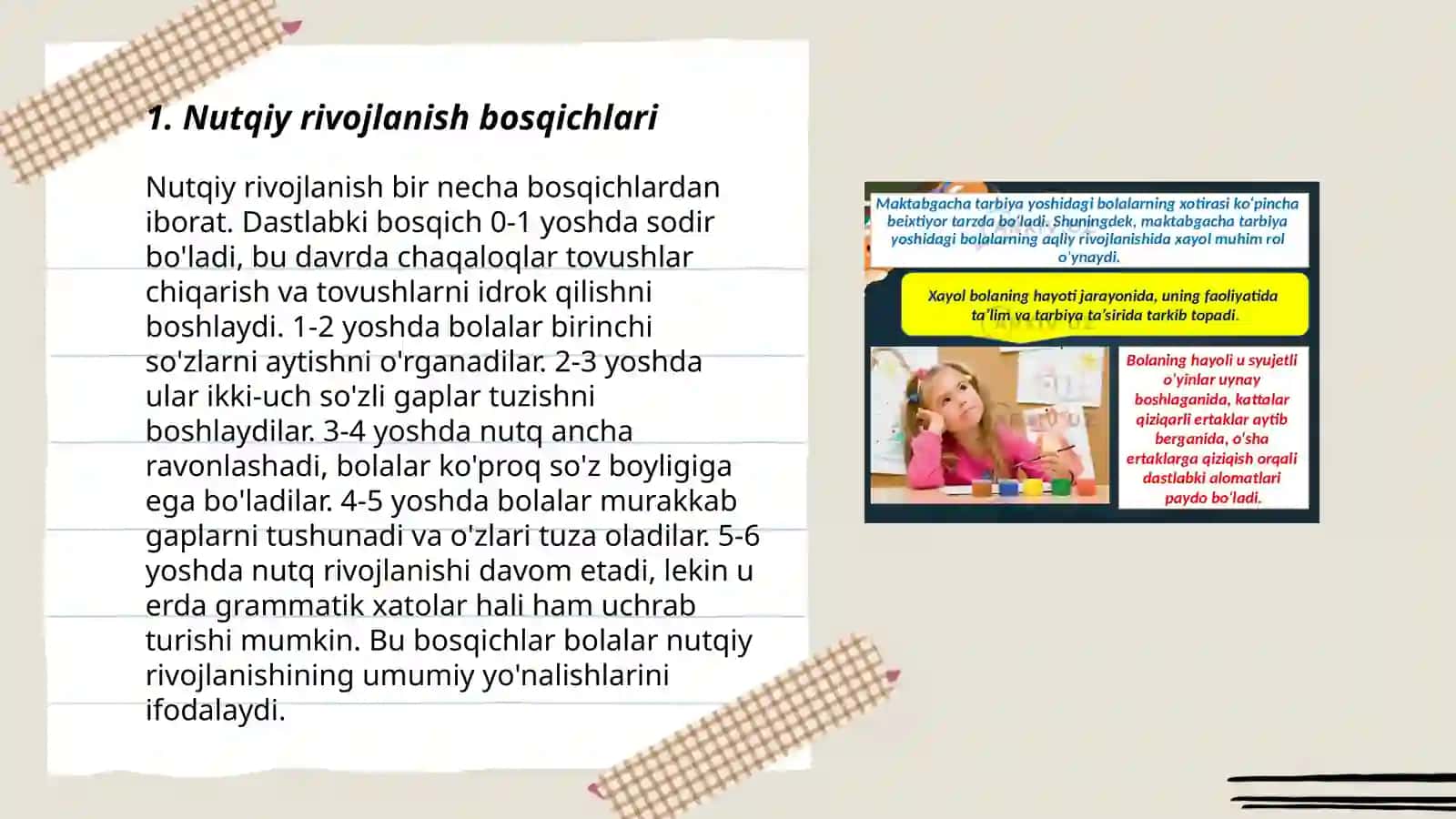 Nutqiy rivojlanish bosqichlari 3