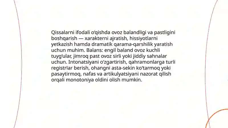 Qissalarni ifodali o'qish usullari 3