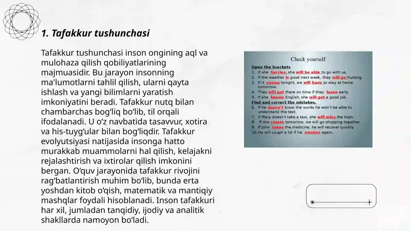 Tafakkur shakllari: tushuncha, hukm va xulosa 3