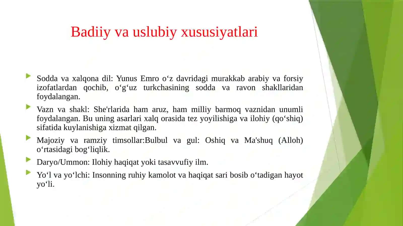 Yunus Emro g‘azallari tahlili. 3