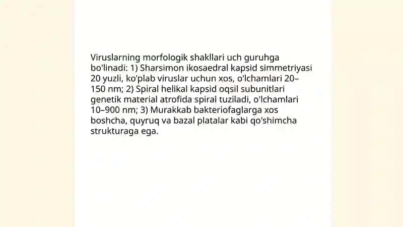 Viruslarning shakli guruhlari va sistematikasi 3