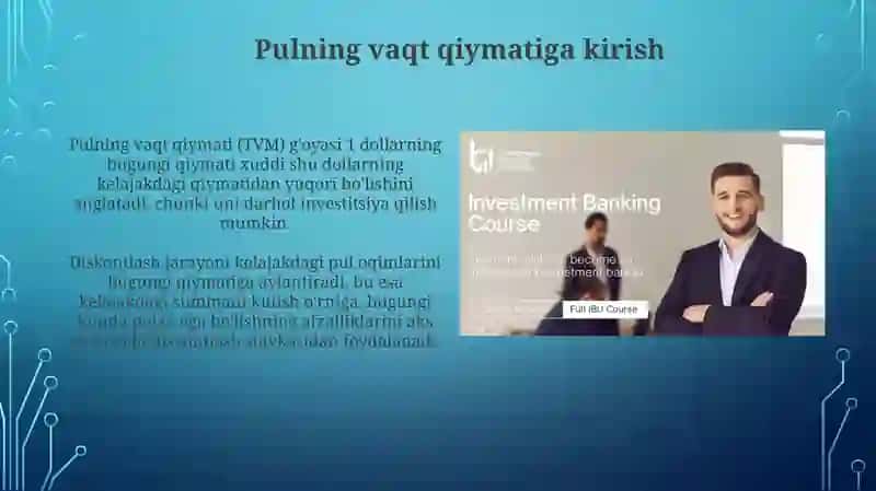 Pulning davriy qiymati va pul oqimlarining diskontli tahlili 3