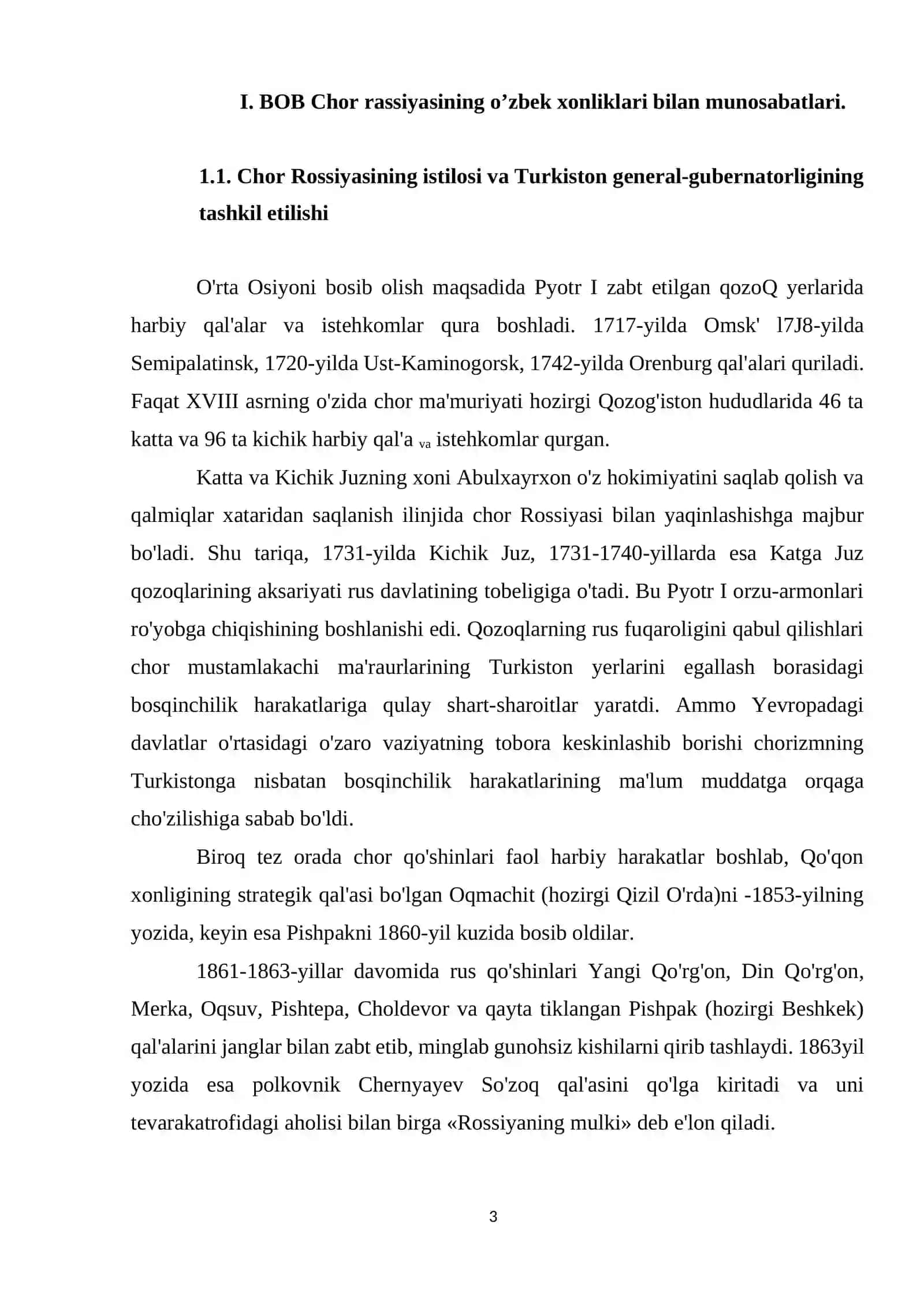 Chor Rossiyasining o’zbek xonliklari bilan o’zaro munosabatlari 3