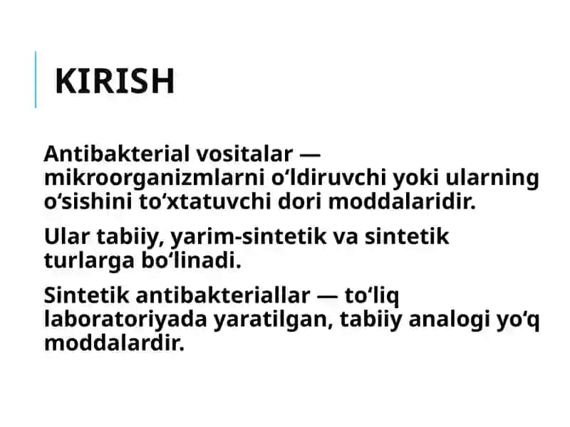 Antibakterial vositalar 3