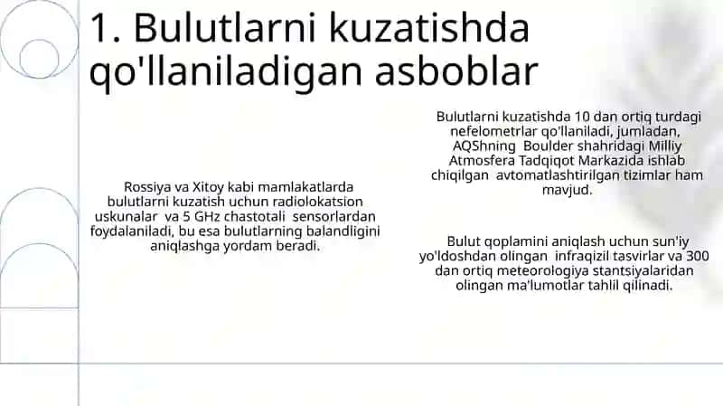 Bulutlilik.Bulutlarni kuzatish 3