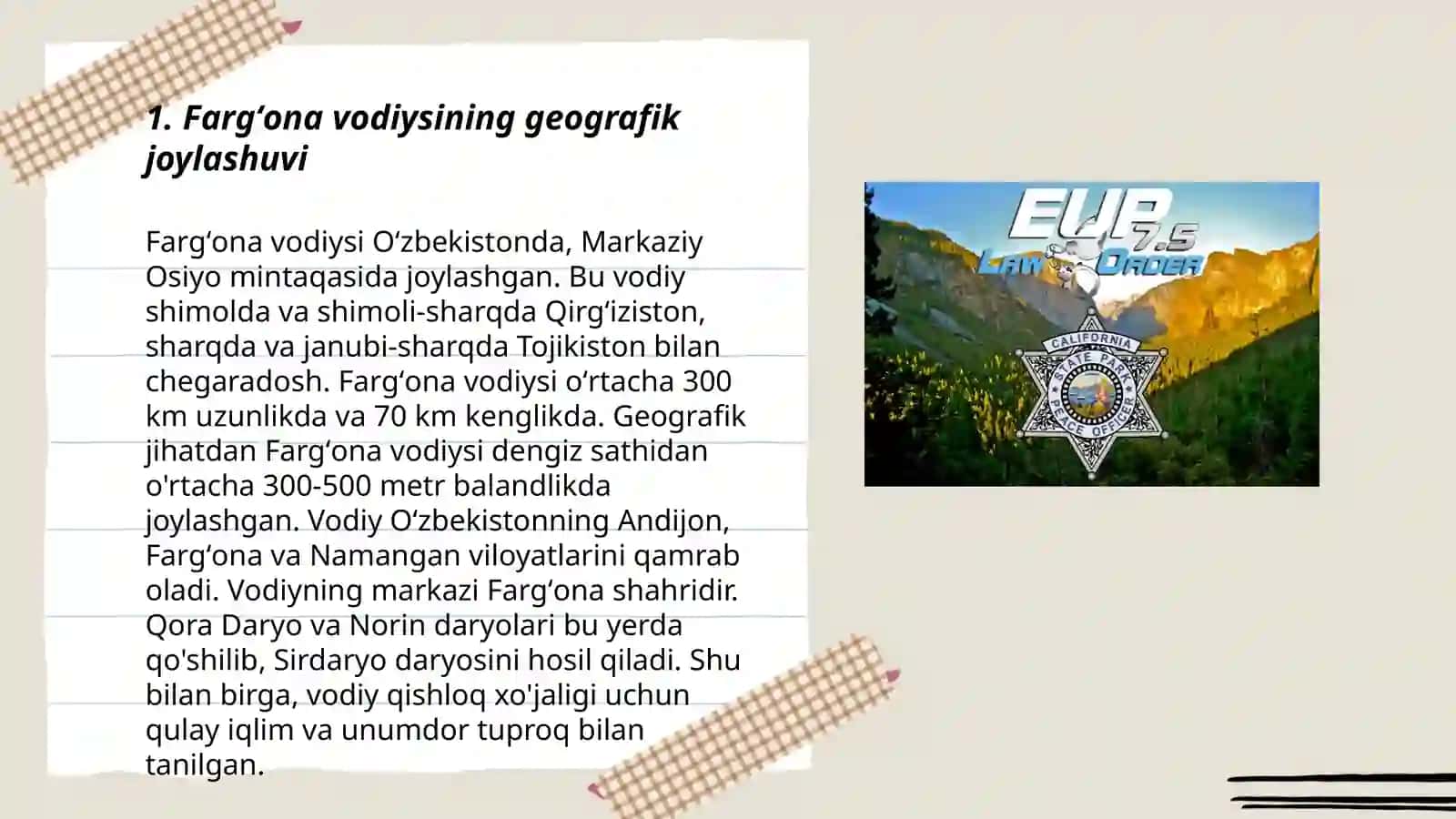Oʻz yurtim Fargʻona geografiyasi 3