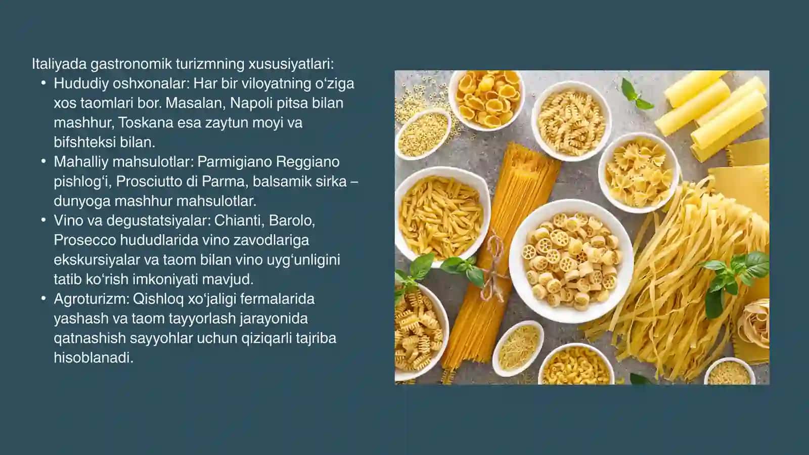 Italiyada gastronomik turizmning xususiyatlari 3