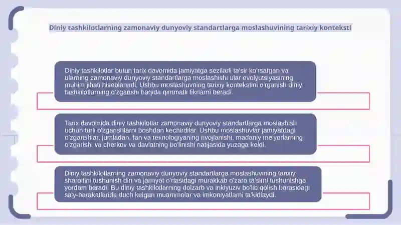 Diniy Tashkilotlarning Zamonaviy Dunyoviy Standartlarga Moslashuv 3