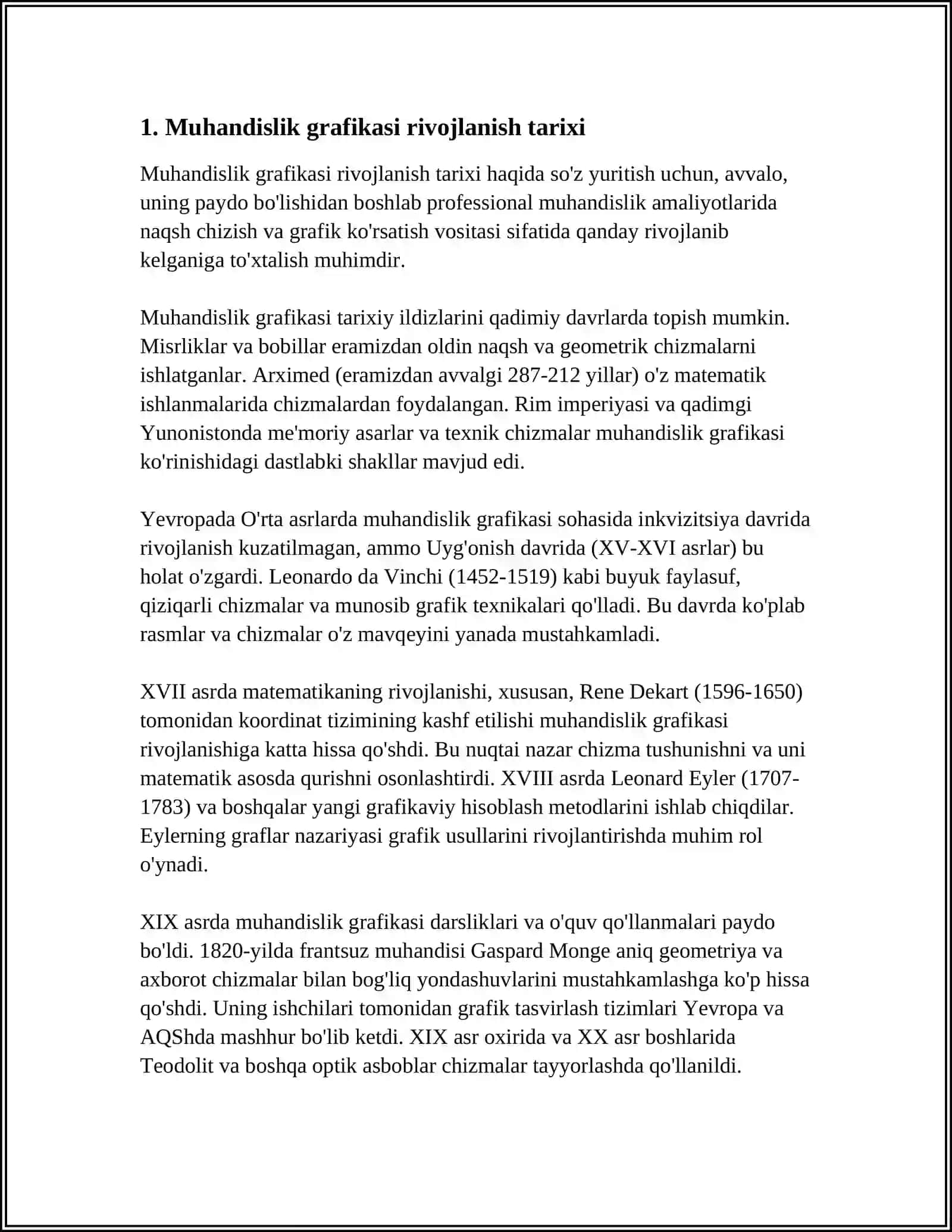 MUHANDISLIK GRAFIKASI TARIXI 3
