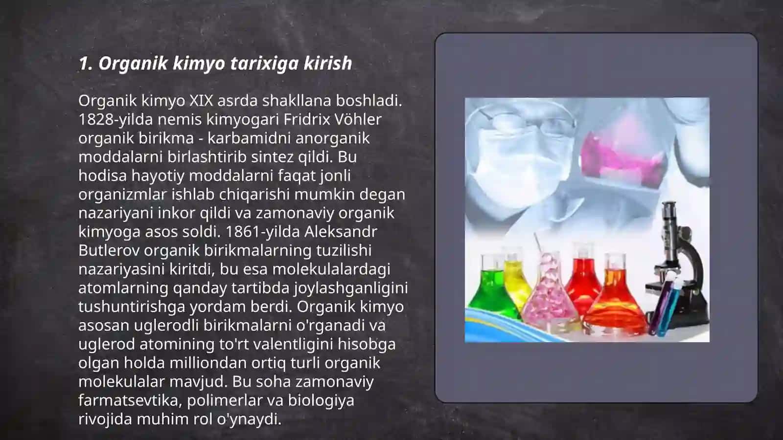 Organik kimyoning rivojlanishi 3