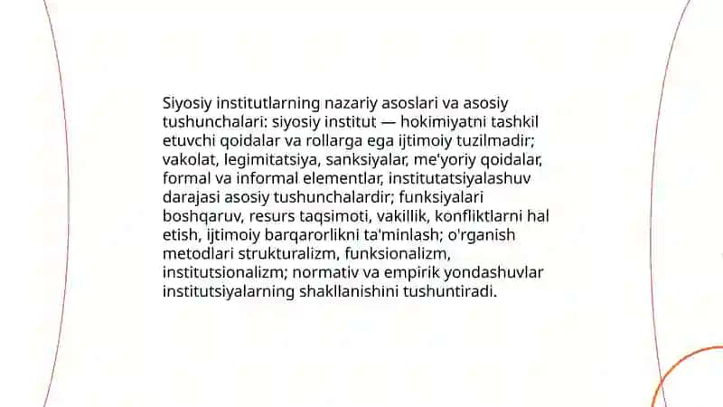 Siyosiy institutlarning roli va funksiyalari 3