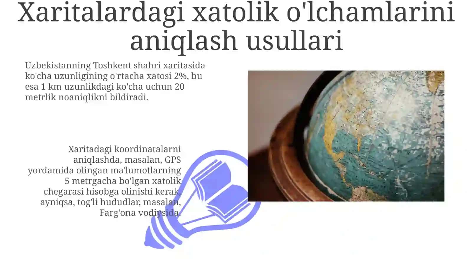 Xaritalardagi xatolik oʻlchamlarini hisoblash 3
