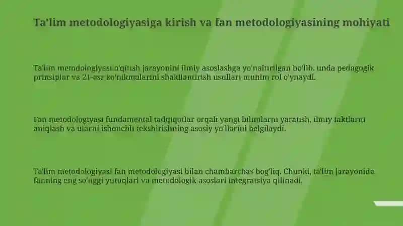 Ta'lim metodologiyasi 3