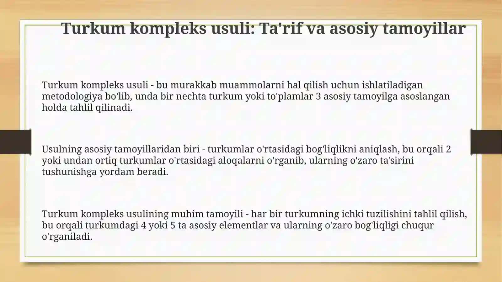Turkum kompleks usuli 3