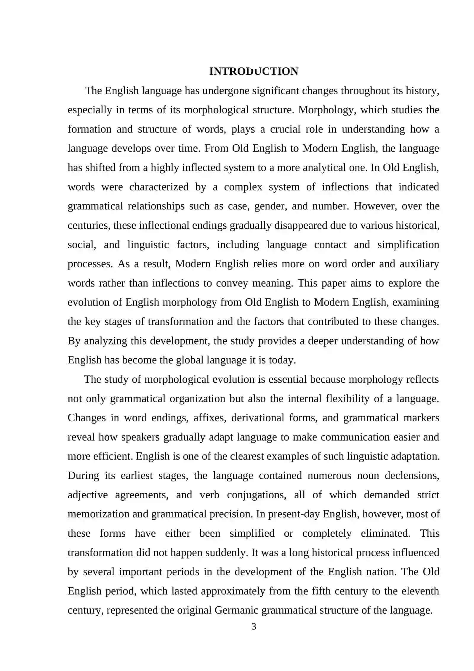 The evolution of English Morphology from Old English to Modern English 3