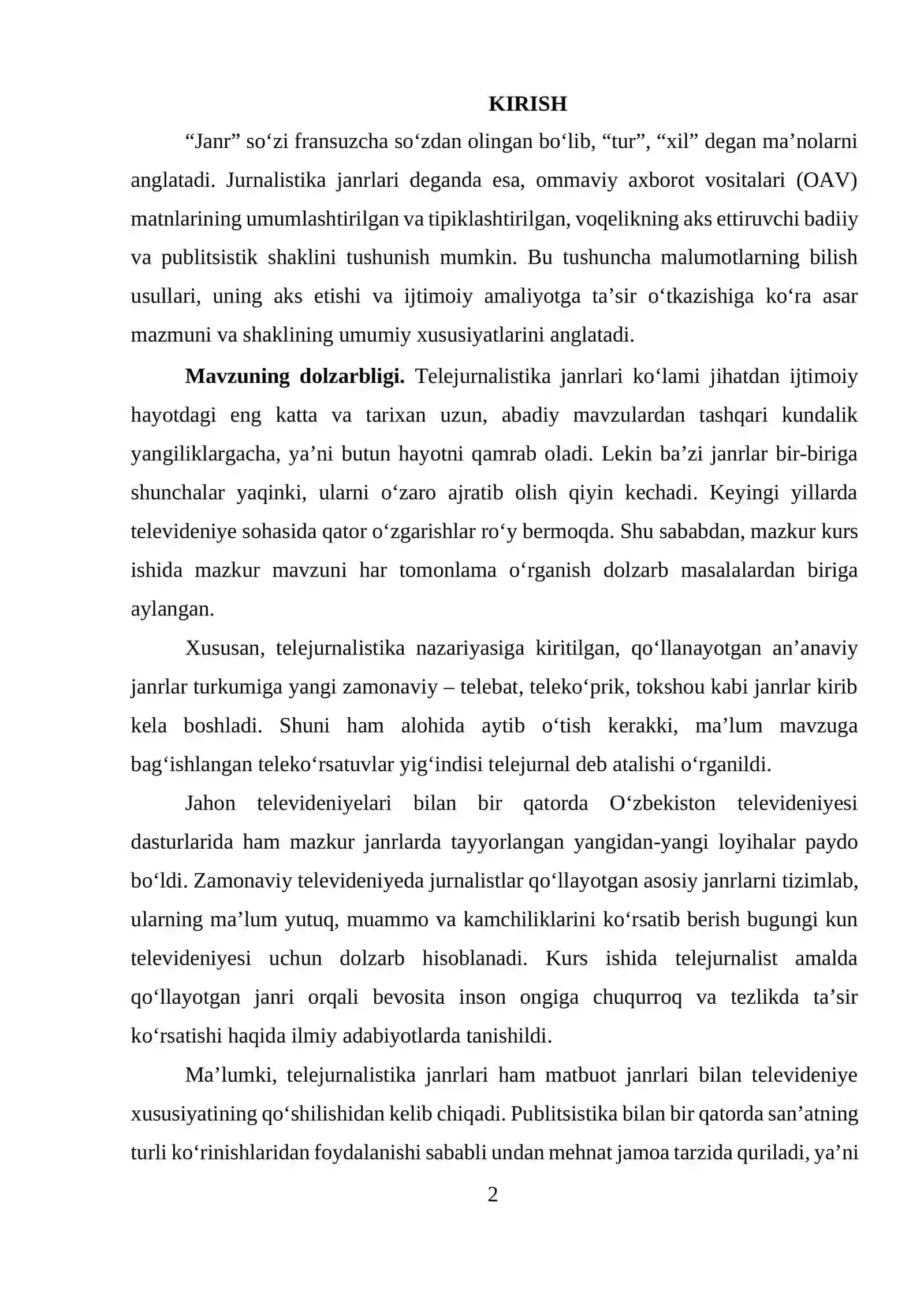Televideniyeda janrlarning xilma-xilligi 3