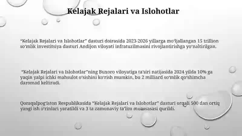 Kelajak Rejalari va Islohotlar 3