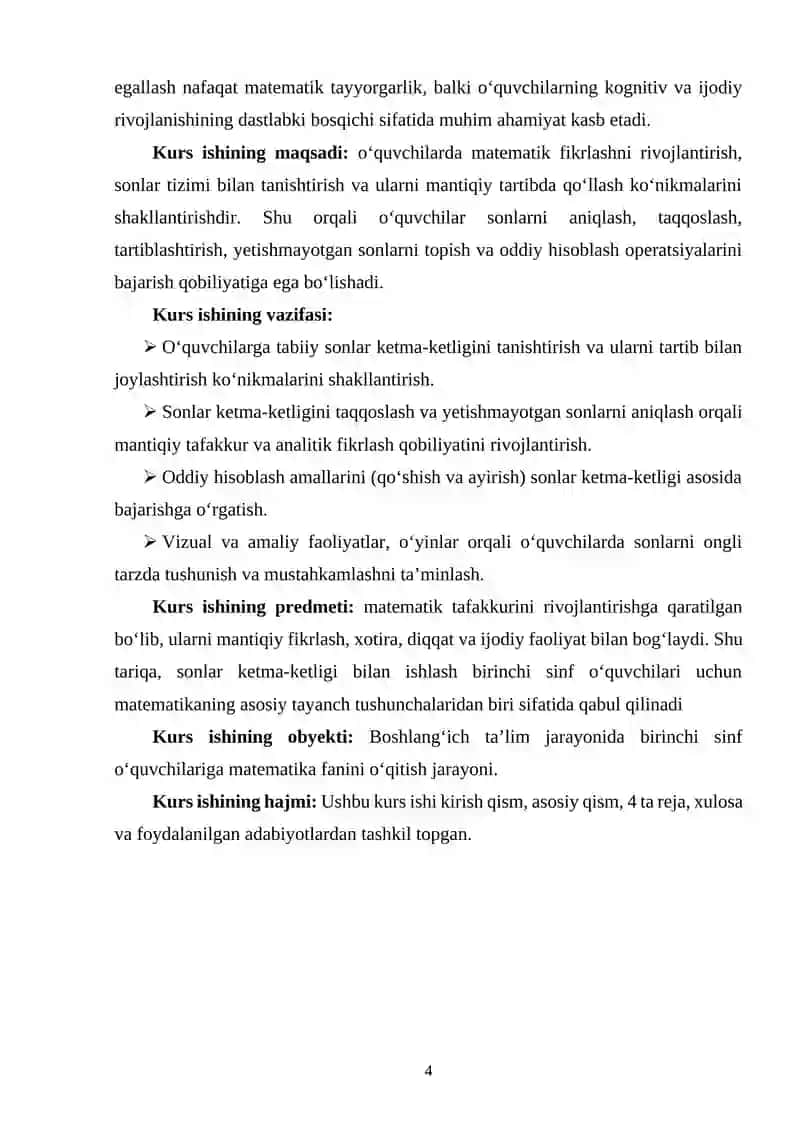 Birinchi sinf oʻquvchilariga sonlar ketma-ketligini oʻrgatish 3