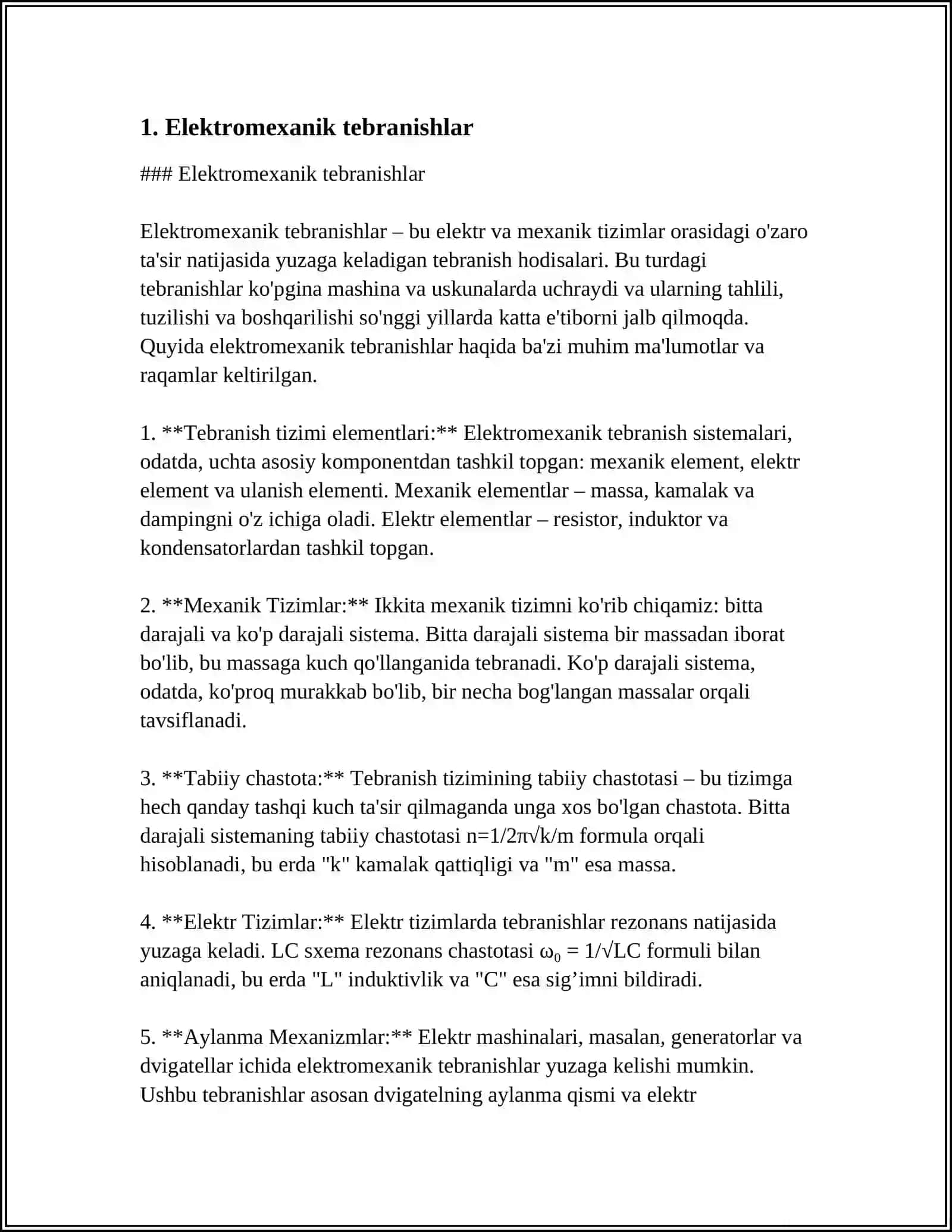 Elektromexanik tebranishlar 3