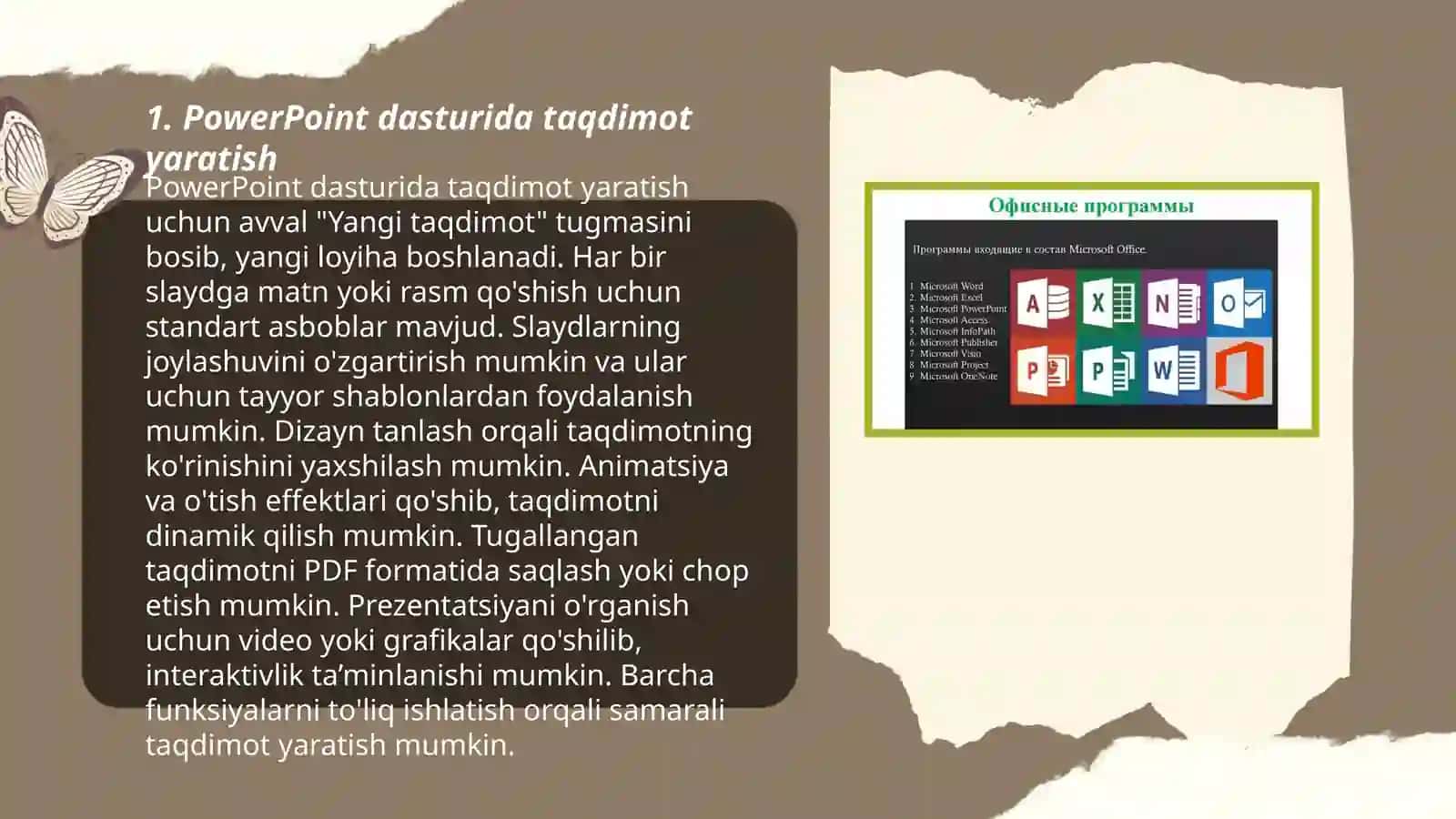 Ofis dasturlar paketi (power point va Access dasturlari) 3