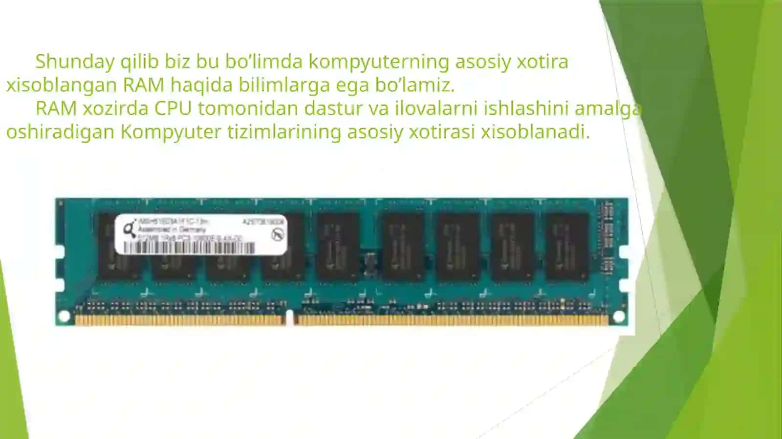 Asosiy xotira – RAM 3