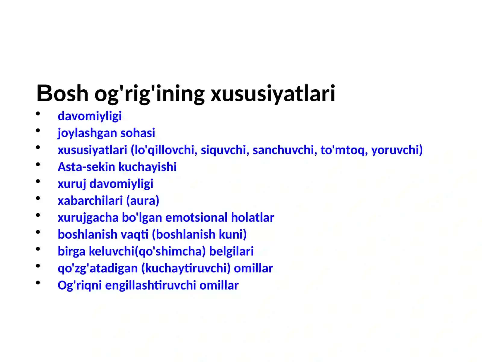 Bosh ogʻrigʻi sindromi 3
