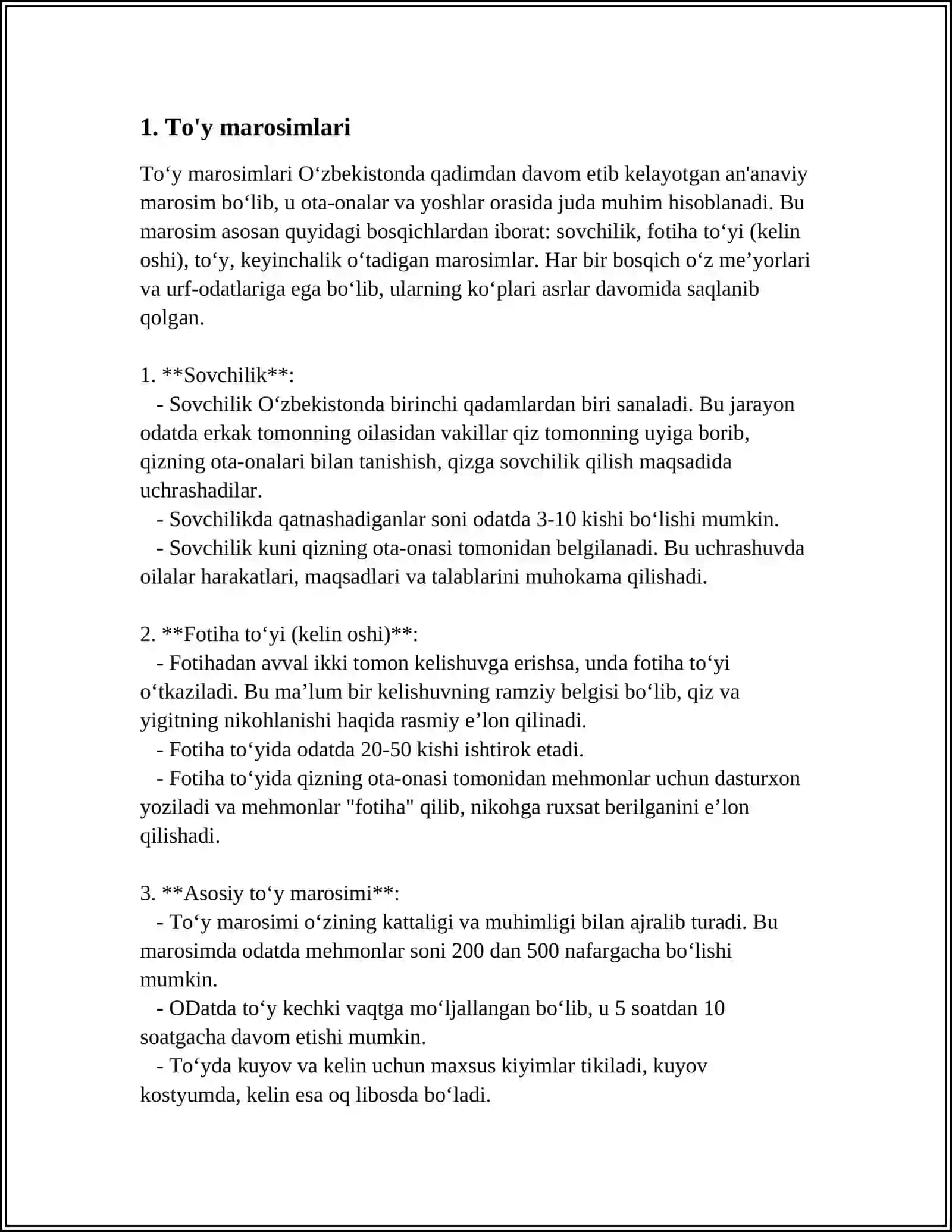 MUSTAQIL ISH Mavzu: ZEREMONIEN UND VERANSTALTUNGEN 3
