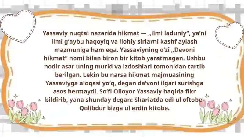 Ahmad Yassaviy va Ahmad Yugnakiy hayoti va ijodining manbalari 3
