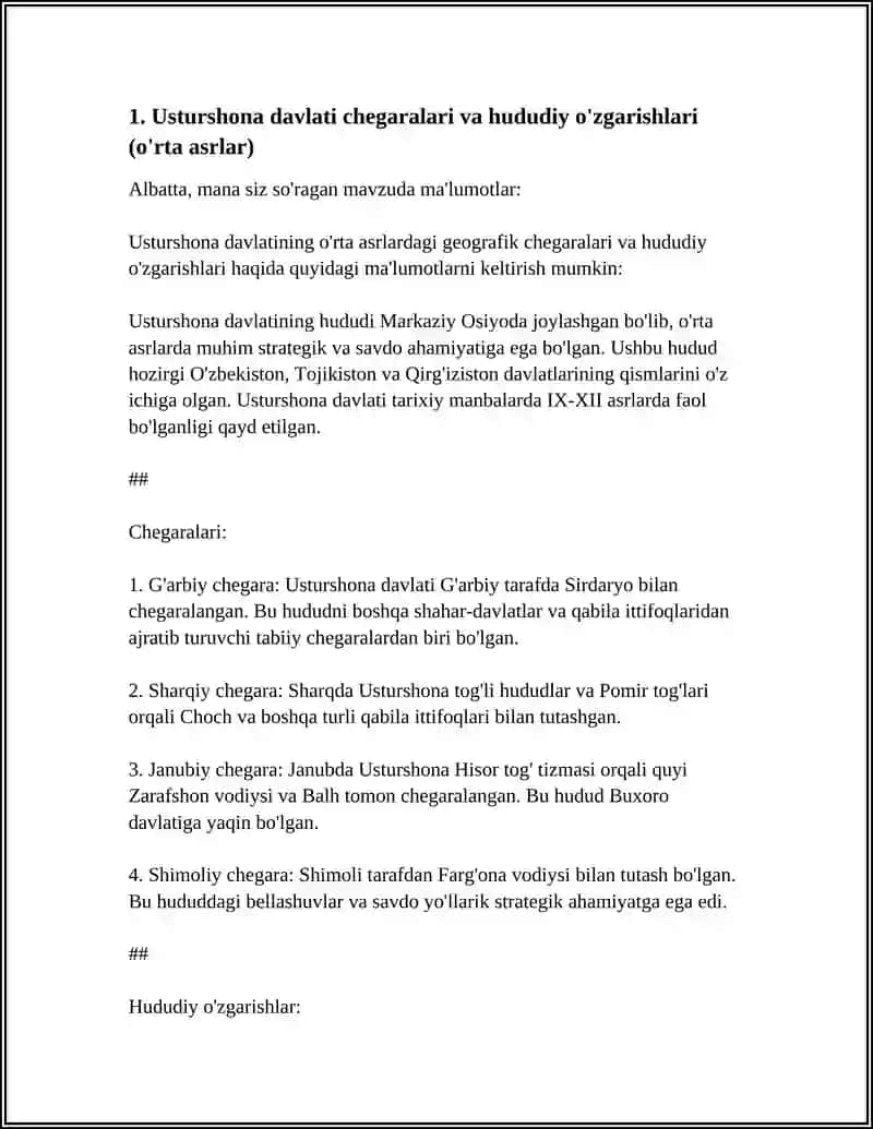 USTURSHONA DAVLATINING ORTA ASIRLARDA TARIXIY GEOGRAFIYASI 3