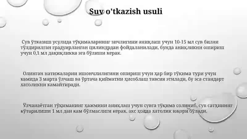 Organizim toʻqimalarining zichligini aniqlash 3