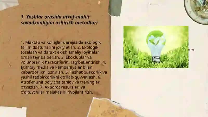 Yoshlarning ekologik madaniyatini oshirish 3