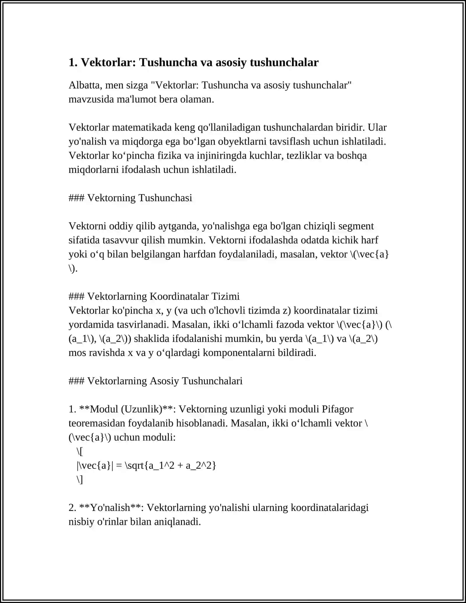 VEKTORLARNING VEKTOR VA ARALASH KO`PAYTMALARI. SLAYD TAYYORLASH 3