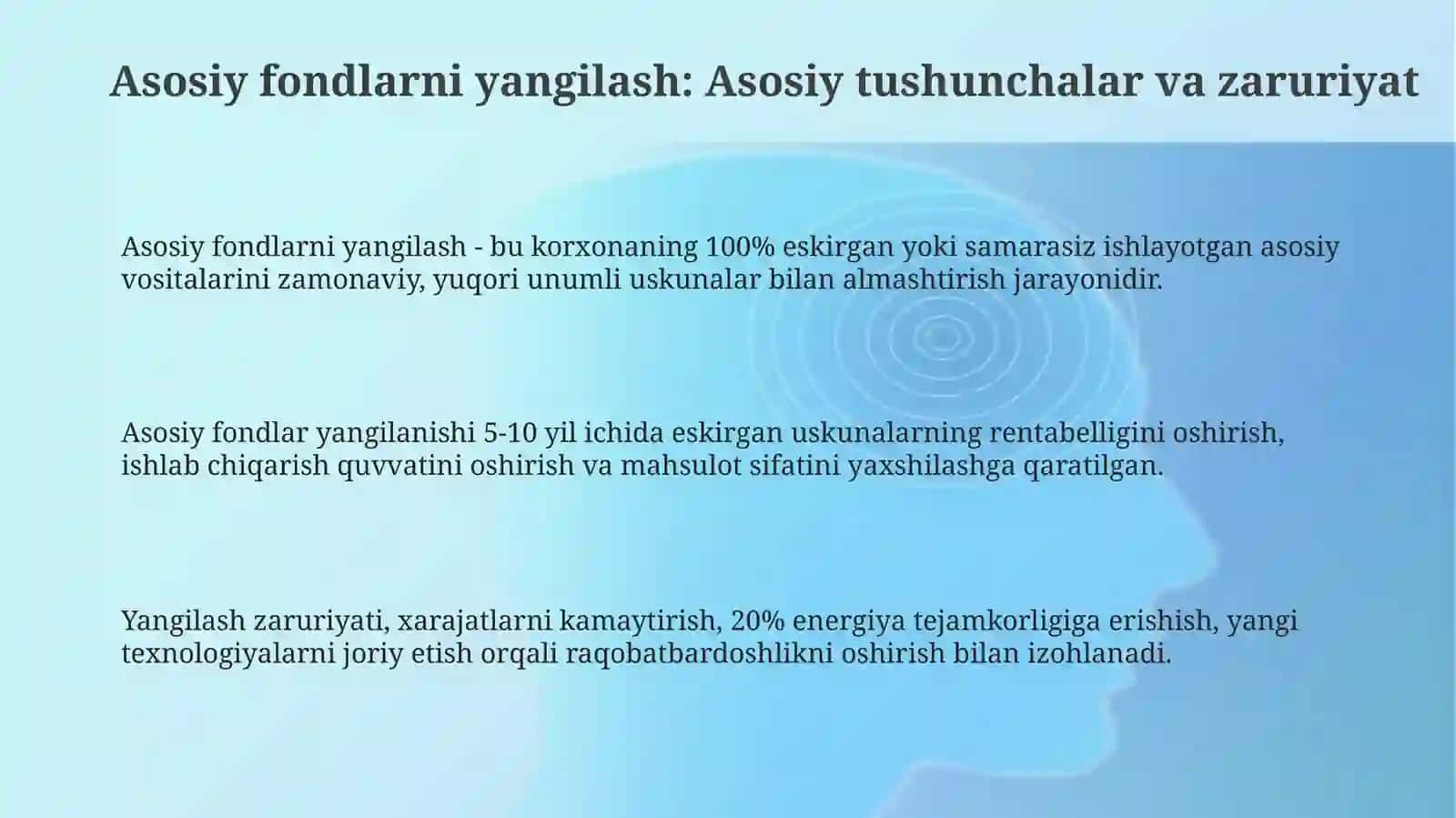 Asosiy vositalarni yangilash samaradorligini baholash usullari 3