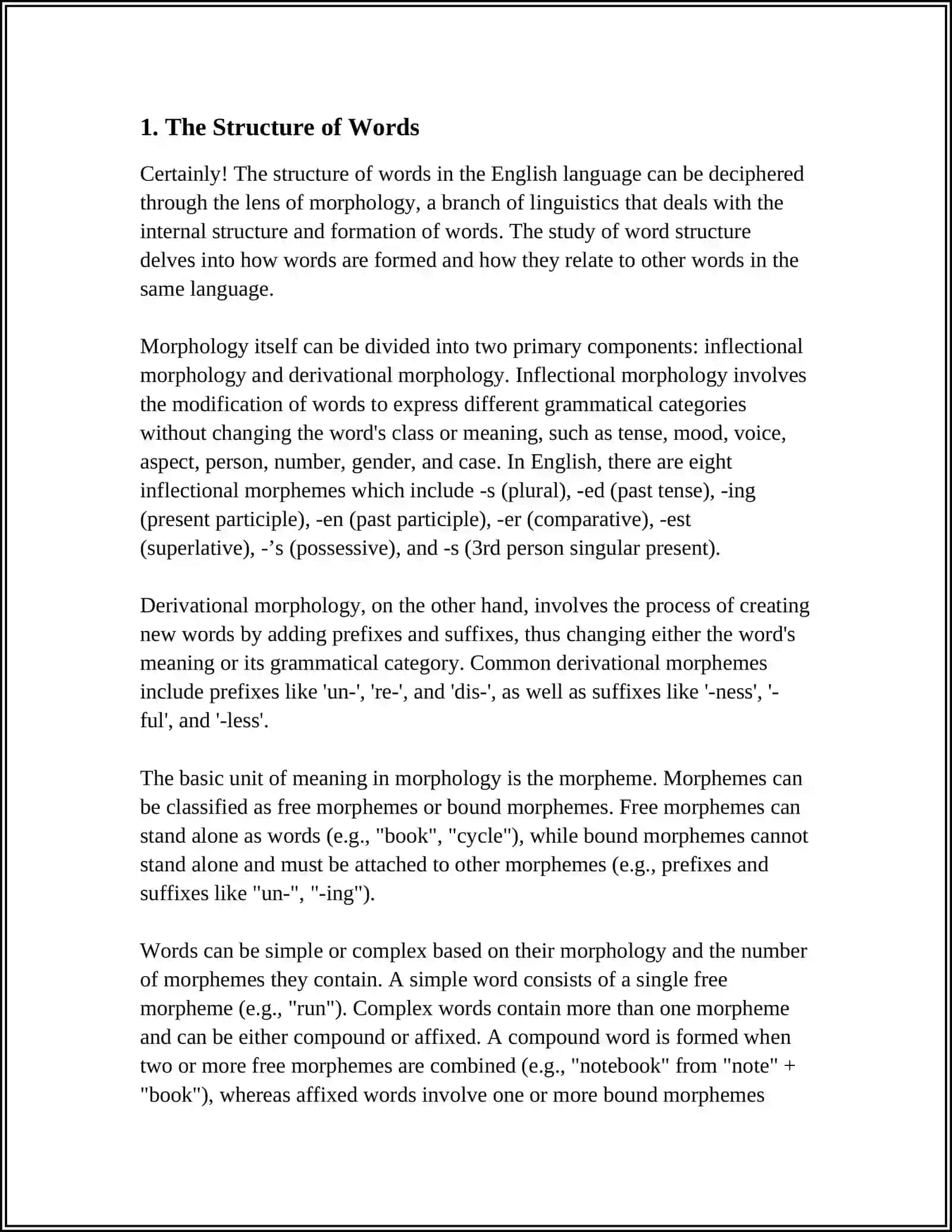 MORPHOLOGICAL SYSTEM OF THE WORD 3