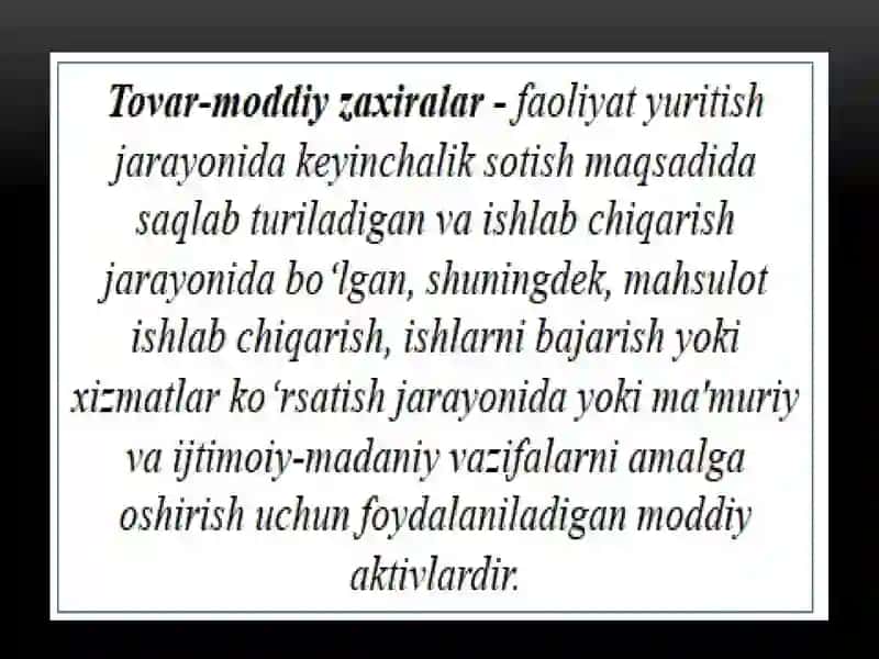 Tоvar-mоddiy zahiralar hisоbi 3