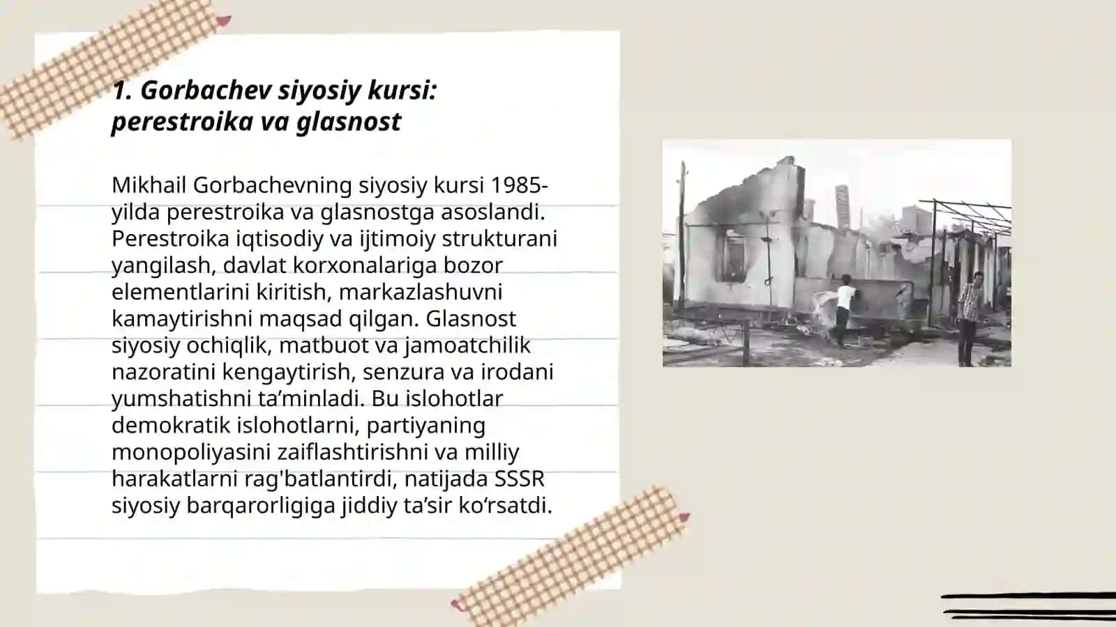 Gorbachev siyosiy kursi: perestroika va glasnost 3