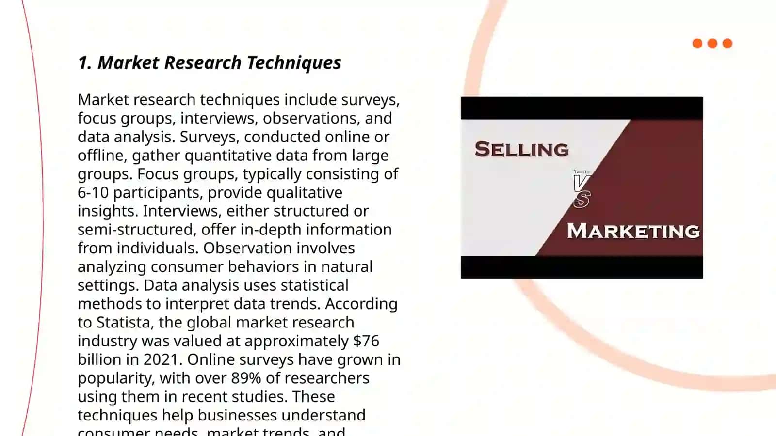 Marketing and selling 3