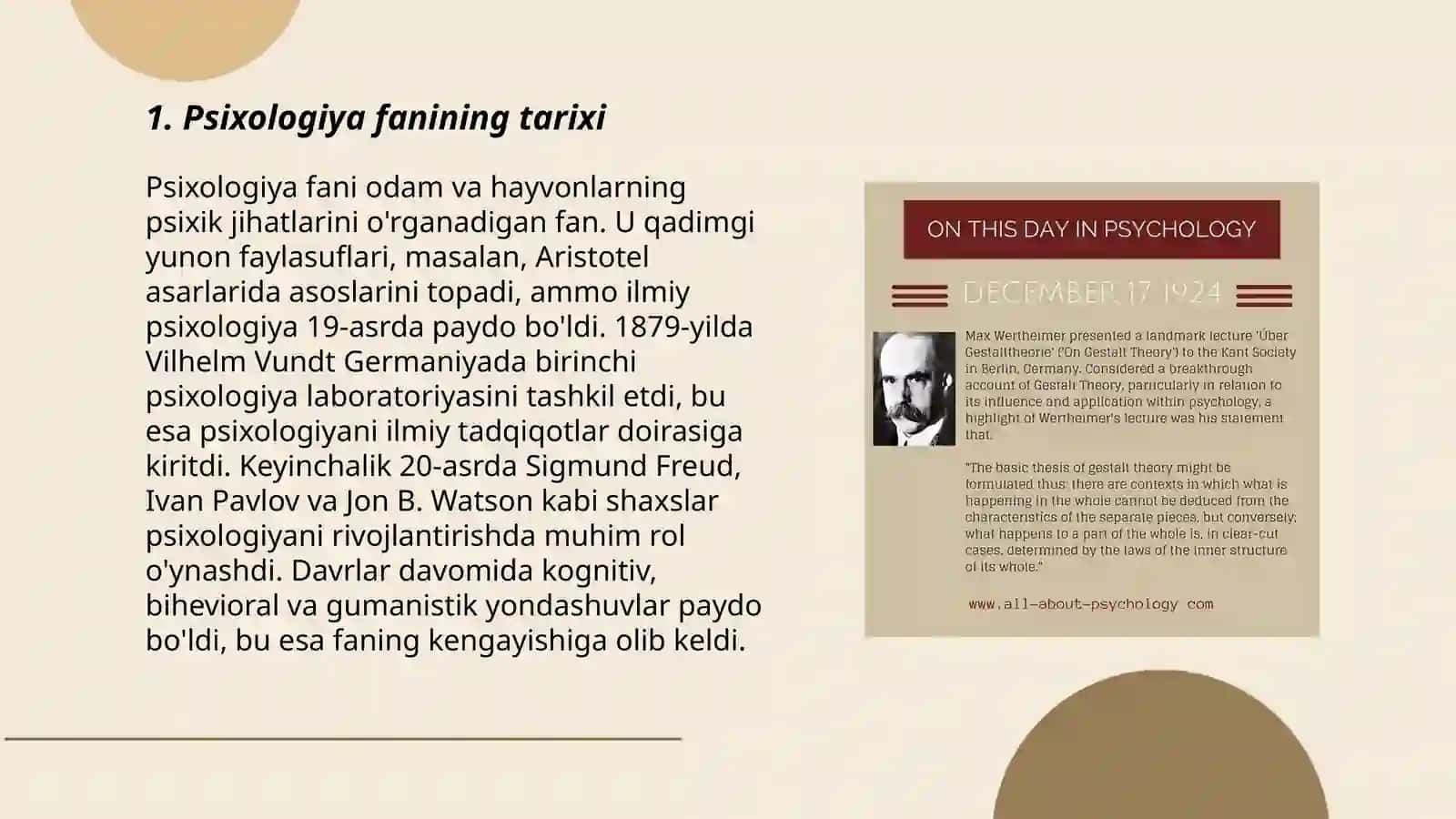 Psixologiya fanining tarixi 3