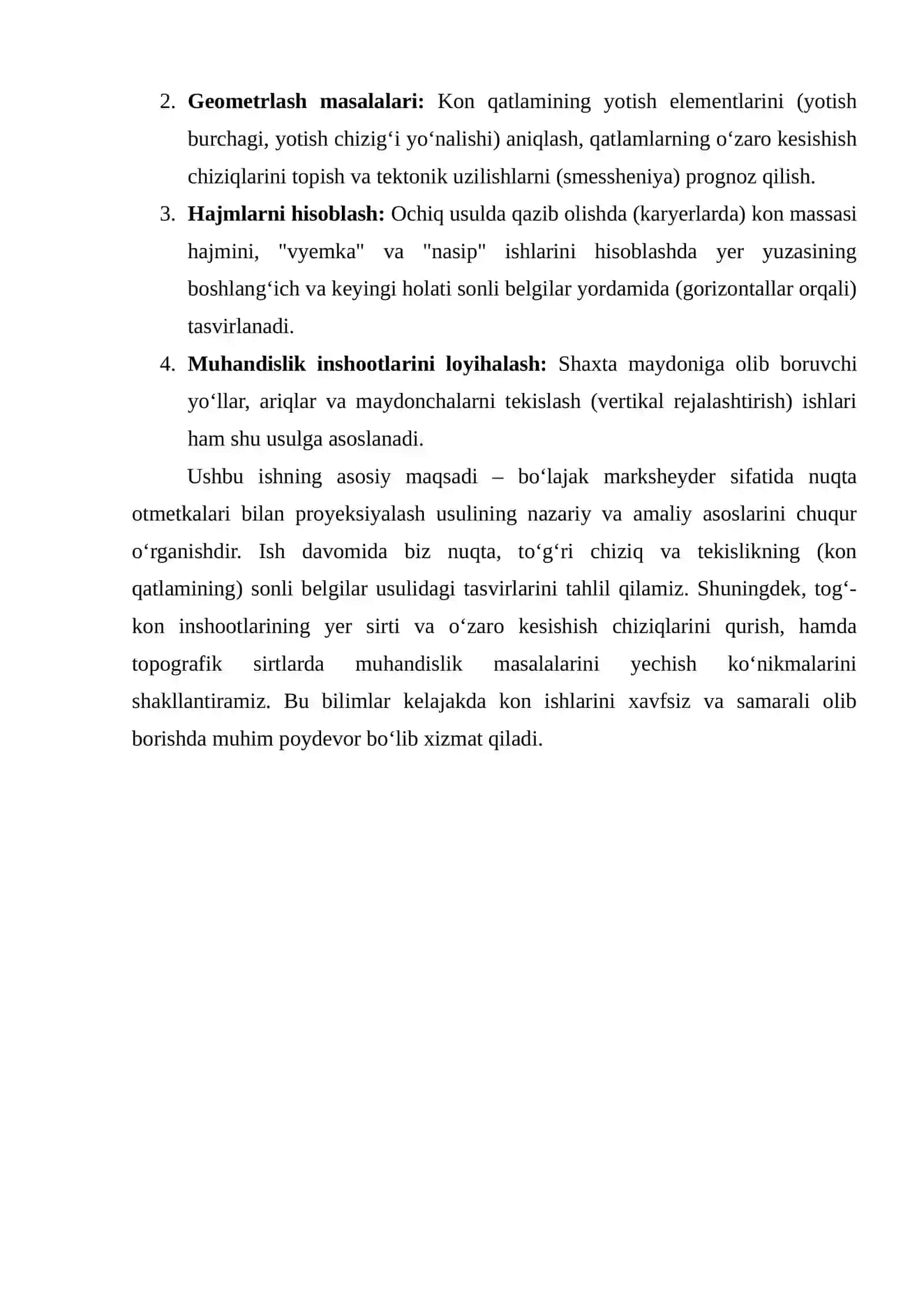 Nuqta otmetkalari bilan proyeksiyalash 3