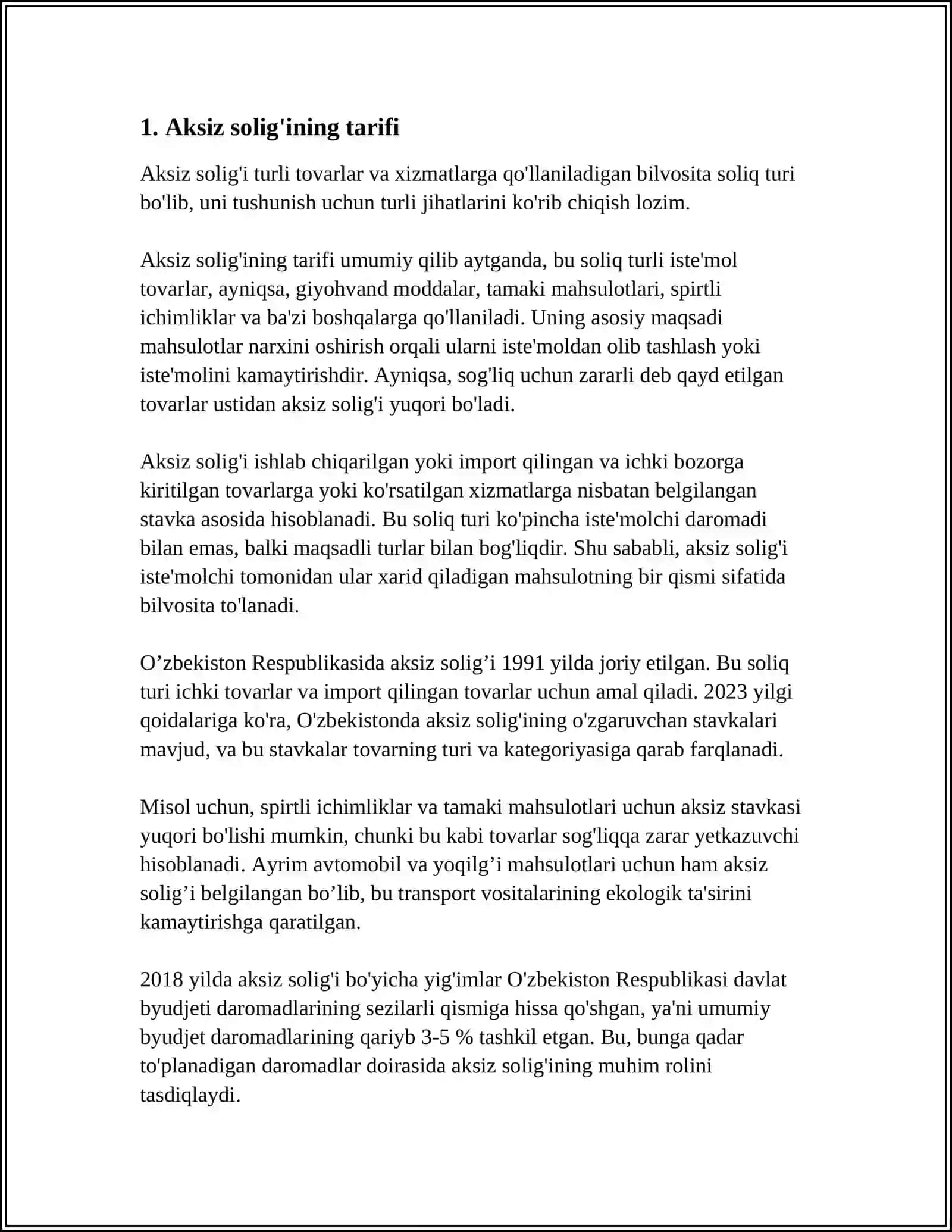 AKSIZ SOLIG'I TO'LOVCHILAR 3