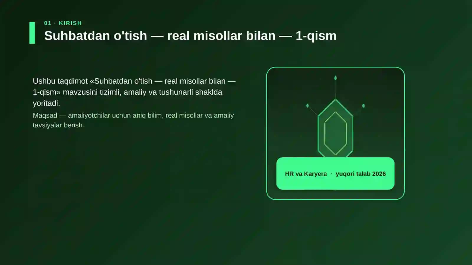 Suhbatdan o'tish — real misollar bilan — 1-qism 3