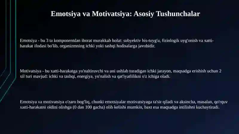 Emotsiya va mativatsiya 3