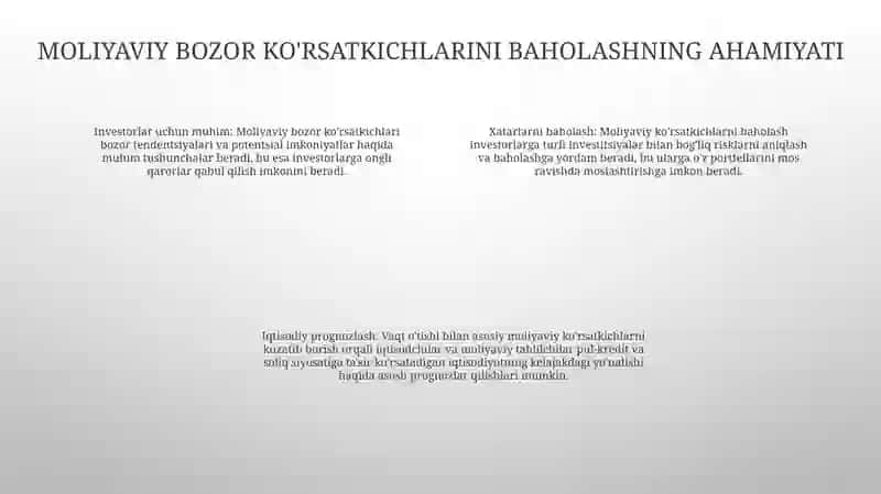 Moliya Bozori Indikatorlarini Baholash 3