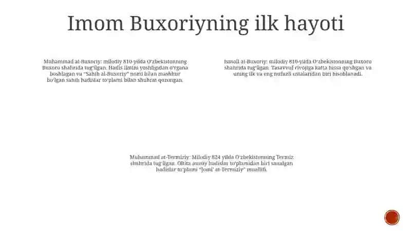 Imom Buxorin Va Iso Termiziylarning Islom Diniga Qo’Shgan Hissasi 3