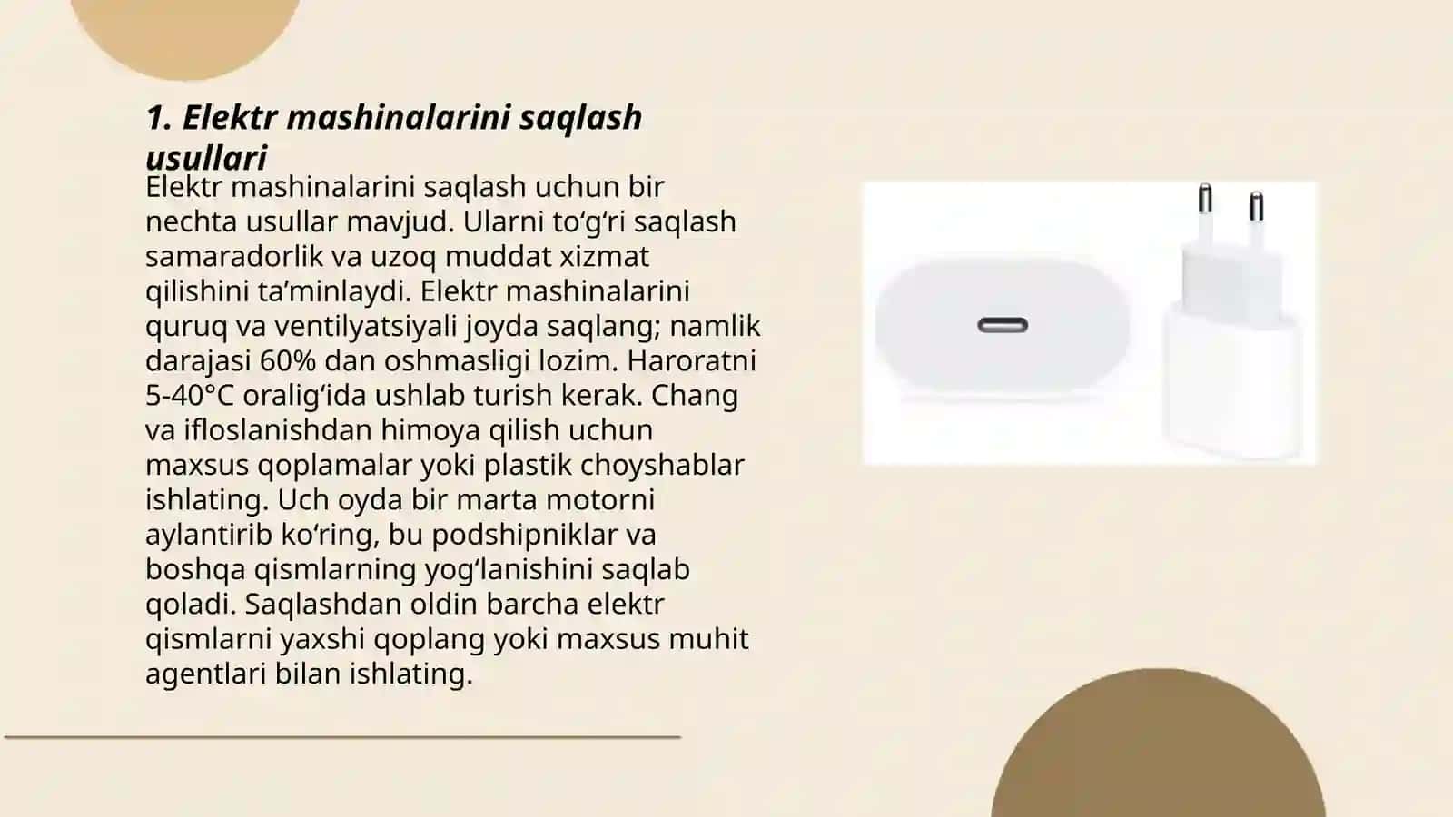 Elektr mashinalarini saqlash, yuklash, tushirish va tashish 3